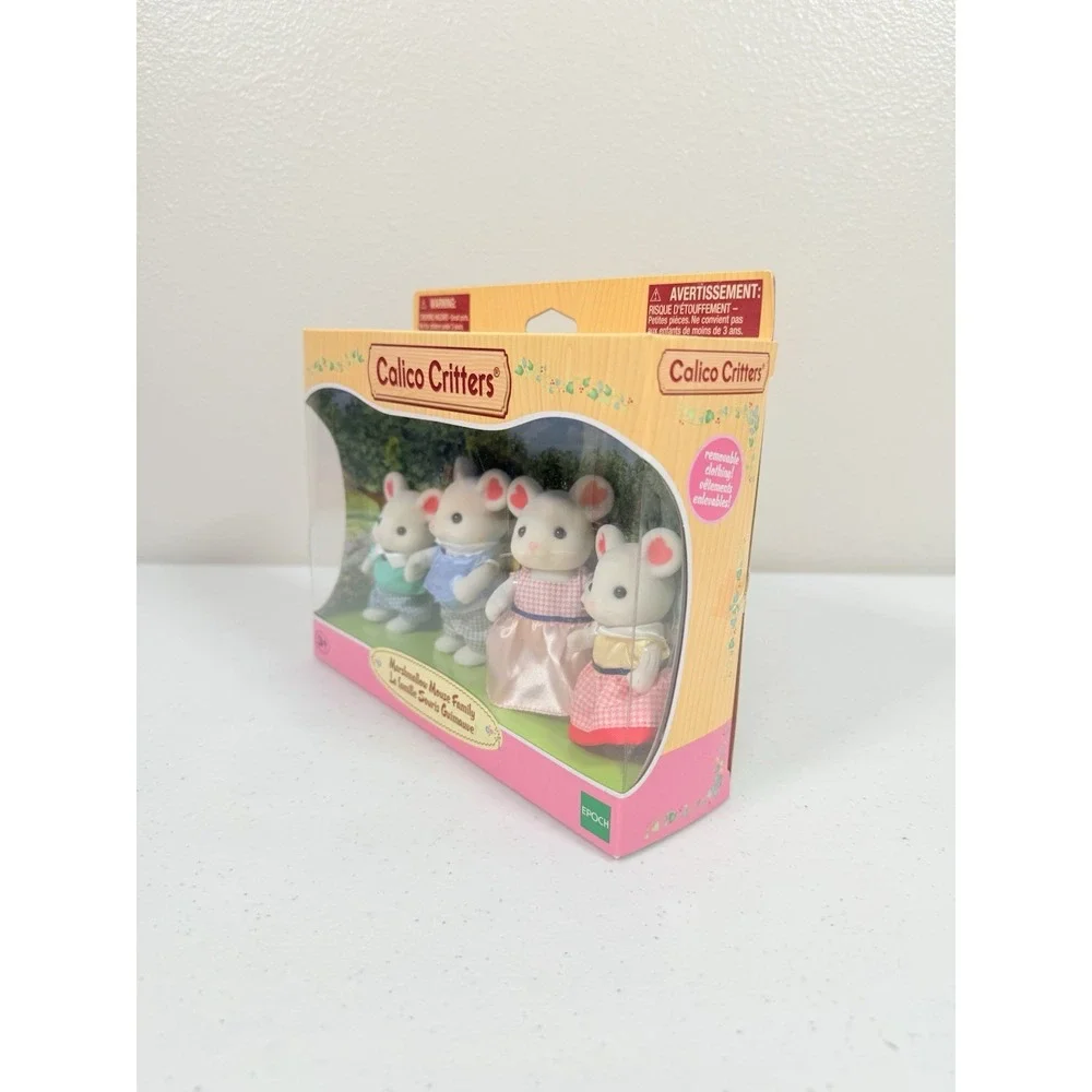 Sylvanian Families Calico Critters  Marshmallow Mouse Family And Triplets New